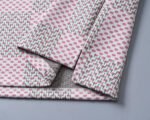 Louis Vuitton Pink Check Polka Dot Contrast Collar Men Casual Short Sleeve Polo Shirt - Image 4