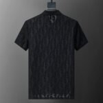 Dior Black Monogram Jacquard Men Casual Short Sleeve Polo Shirt - Image 2