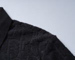 Dior Black Monogram Jacquard Men Casual Short Sleeve Polo Shirt - Image 7