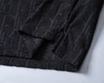 Dior Black Monogram Jacquard Men Casual Short Sleeve Polo Shirt - Image 4