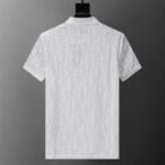 Dior White Monogram Jacquard Men Casual Short Sleeve Polo Shirt - Image 2