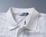 Dior White Monogram Jacquard Men Casual Short Sleeve Polo Shirt - Image 8