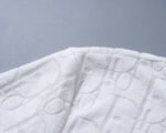 Dior White Monogram Jacquard Men Casual Short Sleeve Polo Shirt - Image 7