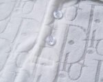 Dior White Monogram Jacquard Men Casual Short Sleeve Polo Shirt - Image 5