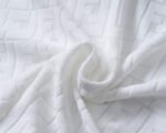 Fendi White Geometric Monogram Jacquard Men Casual Short Sleeve Polo Shirt - Image 3