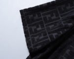 Fendi Black Geometric Monogram Jacquard Men Casual Short Sleeve Polo Shirt - Image 5