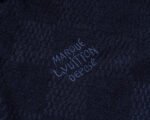Louis Vuitton Navy Check Polka Dot Contrast Collar Men Casual Short Sleeve Polo Shirt - Image 7