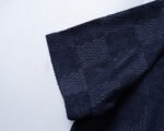 Louis Vuitton Navy Check Polka Dot Contrast Collar Men Casual Short Sleeve Polo Shirt - Image 5