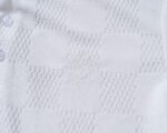 Louis Vuitton White Check Polka Dot Contrast Collar Men Casual Short Sleeve Polo Shirt - Image 7