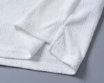 Louis Vuitton White Check Polka Dot Contrast Collar Men Casual Short Sleeve Polo Shirt - Image 4