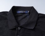 Louis Vuitton Black Check Polka Dot Contrast Collar Men Casual Short Sleeve Polo Shirt - Image 9