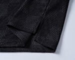 Louis Vuitton Black Check Polka Dot Contrast Collar Men Casual Short Sleeve Polo Shirt - Image 4