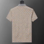 Louis Vuitton Grey Contrast Color Monogram Print Men Casual Short Sleeve Polo Shirt - Image 2