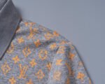Louis Vuitton Grey Contrast Color Monogram Print Men Casual Short Sleeve Polo Shirt - Image 7