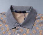 Louis Vuitton Grey Contrast Color Monogram Print Men Casual Short Sleeve Polo Shirt - Image 6