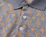Louis Vuitton Grey Contrast Color Monogram Print Men Casual Short Sleeve Polo Shirt - Image 5