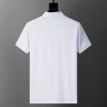 Moncler White Patch Decor Solid Color Men Casual Short Sleeve Polo Shirt - Image 2
