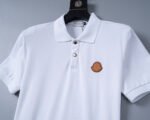 Moncler White Patch Decor Solid Color Men Casual Short Sleeve Polo Shirt - Image 9