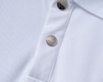 Moncler White Patch Decor Solid Color Men Casual Short Sleeve Polo Shirt - Image 5