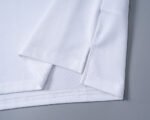 Moncler White Patch Decor Solid Color Men Casual Short Sleeve Polo Shirt - Image 4