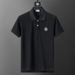 Moncler Black Patch Decor Solid Color Men Casual Short Sleeve Polo Shirt