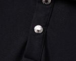 Moncler Black Patch Decor Solid Color Men Casual Short Sleeve Polo Shirt - Image 6