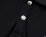 Moncler Black Patch Decor Solid Color Men Casual Short Sleeve Polo Shirt - Image 5