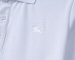 Buberry White Plaid Splice Shoulder Embroidered Logo Men Casual Short Sleeve Polo Shirt - Image 8