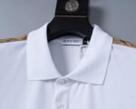 Buberry White Plaid Splice Shoulder Embroidered Logo Men Casual Short Sleeve Polo Shirt - Image 7
