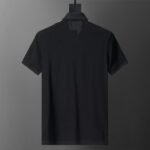 Buberry Black Plaid Splice Shoulder Embroidered Logo Men Casual Short Sleeve Polo Shirt - Image 2
