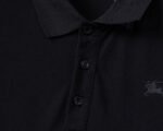 Buberry Black Plaid Splice Shoulder Embroidered Logo Men Casual Short Sleeve Polo Shirt - Image 8