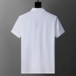 Prada White Triangle Badge Solid Color Men Casual Short Sleeve Polo Shirt - Image 2
