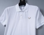 Prada White Triangle Badge Solid Color Men Casual Short Sleeve Polo Shirt - Image 9