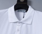 Prada White Triangle Badge Solid Color Men Casual Short Sleeve Polo Shirt - Image 8