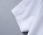 Prada White Triangle Badge Solid Color Men Casual Short Sleeve Polo Shirt - Image 5