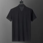 Prada Black Triangle Badge Solid Color Men Casual Short Sleeve Polo Shirt - Image 2