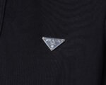 Prada Black Triangle Badge Solid Color Men Casual Short Sleeve Polo Shirt - Image 8