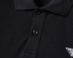 Prada Black Triangle Badge Solid Color Men Casual Short Sleeve Polo Shirt - Image 7