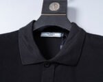 Prada Black Triangle Badge Solid Color Men Casual Short Sleeve Polo Shirt - Image 6
