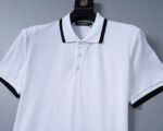 Dolce Gabbana White Contrast Color Trim Lapel Men Casual Short Sleeve Polo Shirt - Image 9