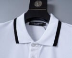 Dolce Gabbana White Contrast Color Trim Lapel Men Casual Short Sleeve Polo Shirt - Image 8