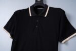 Dolce Gabbana Black Contrast Color Trim Lapel Men Casual Short Sleeve Polo Shirt - Image 9