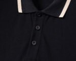 Dolce Gabbana Black Contrast Color Trim Lapel Men Casual Short Sleeve Polo Shirt - Image 8