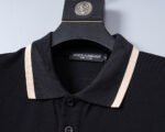 Dolce Gabbana Black Contrast Color Trim Lapel Men Casual Short Sleeve Polo Shirt - Image 7