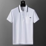 Dolce Gabbana White Contrast Edge Pocket Embroidered Logo Men Casual Short Sleeve Polo Shirt