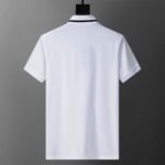 Dolce Gabbana White Contrast Edge Pocket Embroidered Logo Men Casual Short Sleeve Polo Shirt - Image 2