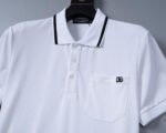Dolce Gabbana White Contrast Edge Pocket Embroidered Logo Men Casual Short Sleeve Polo Shirt - Image 9