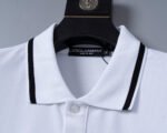 Dolce Gabbana White Contrast Edge Pocket Embroidered Logo Men Casual Short Sleeve Polo Shirt - Image 7