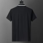 Dolce Gabbana Black Contrast Edge Pocket Embroidered Logo Men Casual Short Sleeve Polo Shirt - Image 2