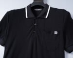 Dolce Gabbana Black Contrast Edge Pocket Embroidered Logo Men Casual Short Sleeve Polo Shirt - Image 9
